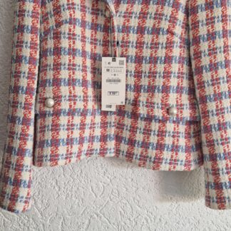 M - Zara jasje roze blauw wit nieuw (0825ros)