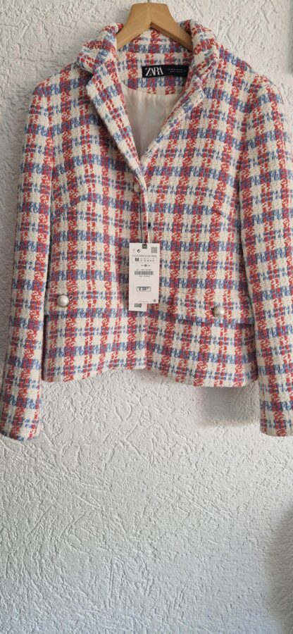M - Zara jasje roze blauw wit nieuw (0825ros)