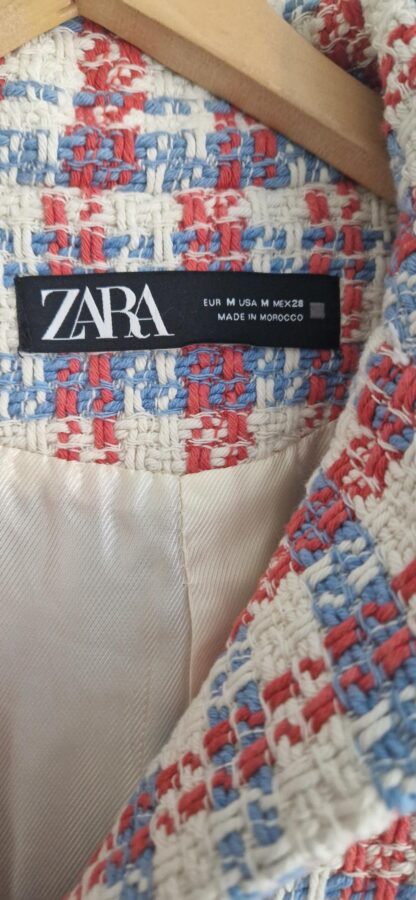 M - Zara jasje roze blauw wit nieuw (0825ros) - Afbeelding 5