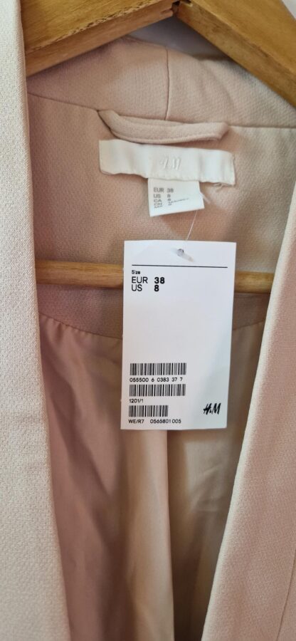 38 - H&M lange blazer beige nieuw (0925may) - Afbeelding 4