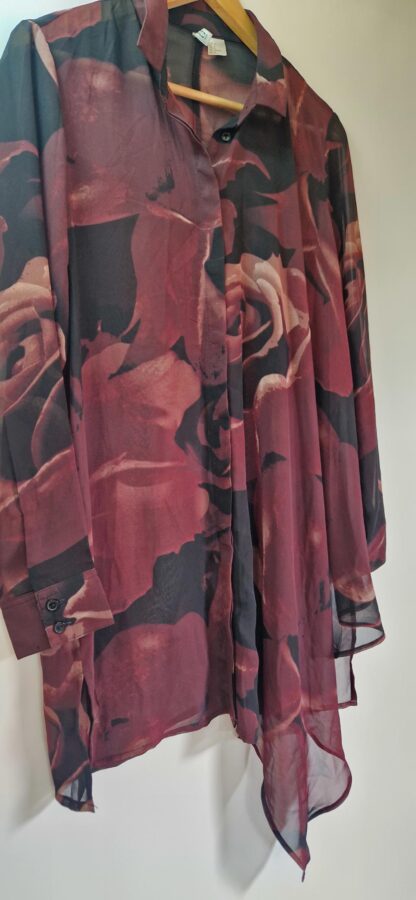 M - Divided blouse nieuw wijnrood (0925may) - Afbeelding 3