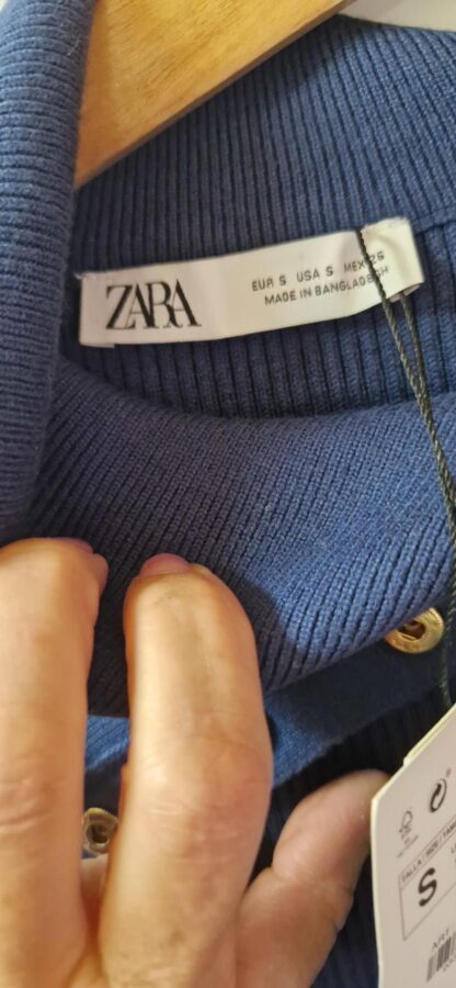 S - Zara jurk blauw stretch nieuw (0925may) - Afbeelding 5