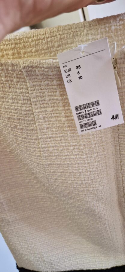 38 - H&M rok offwhite zwart nieuw (0925may) - Afbeelding 7