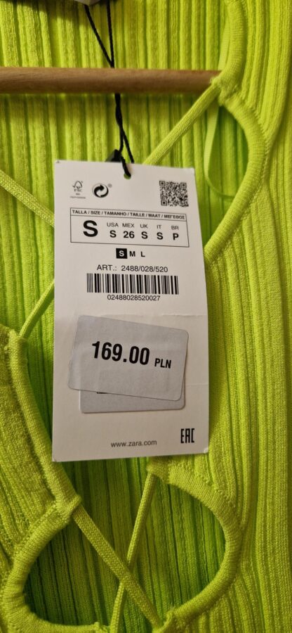 S - Zara jurk lemongroen nieuw (0925may) - Afbeelding 5