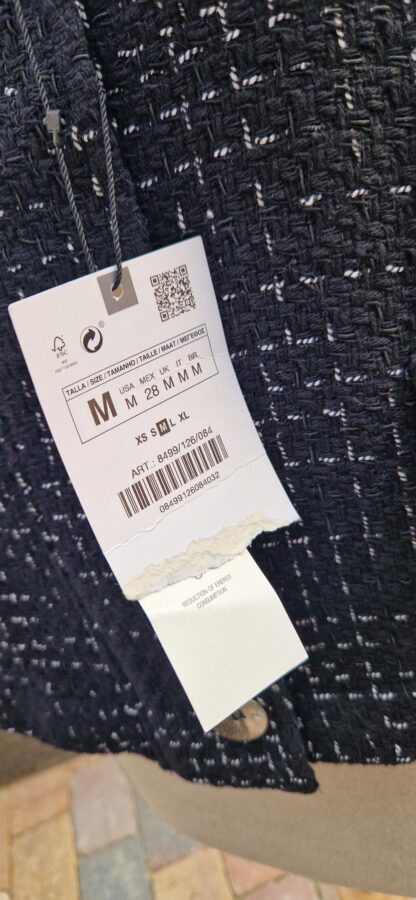 M - Zara jasje zwart wit knopen nieuw (0925may) - Afbeelding 5