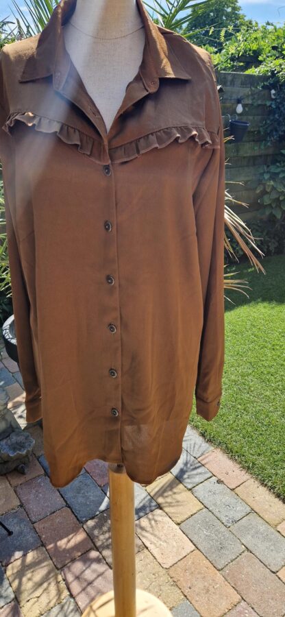 XL - Crème de la crème blouse bruin (0925kh)