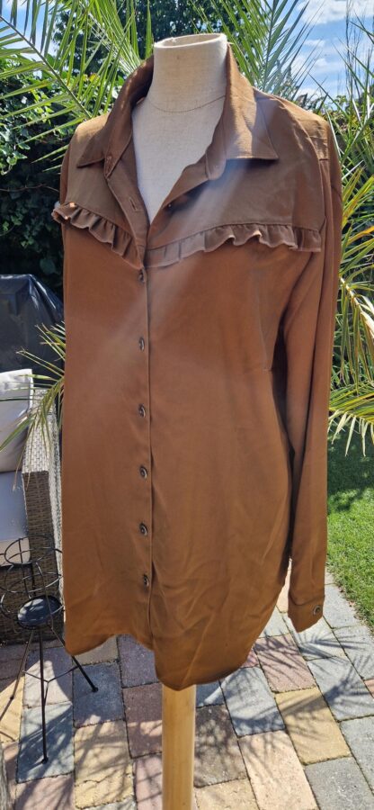 XL - Crème de la crème blouse bruin (0925kh) - Afbeelding 3