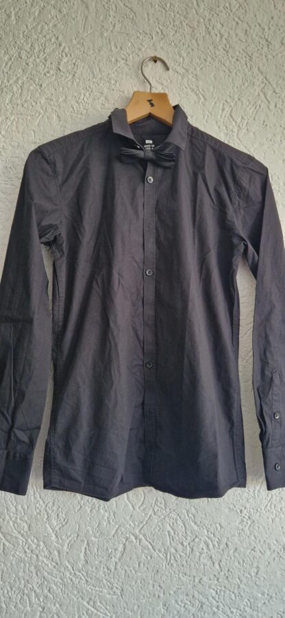 158 164 - WE overhemd zwart strik (0925am)