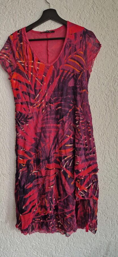 L/XL - Mado et les autres jurk met vestje fuchsiaprint (1025han) - Afbeelding 2