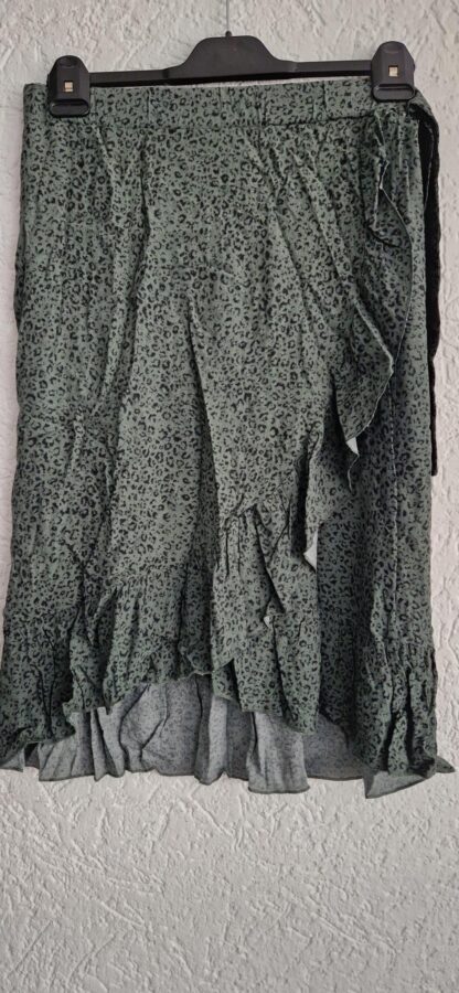 S - Cotton Club rok groene print (1025han)