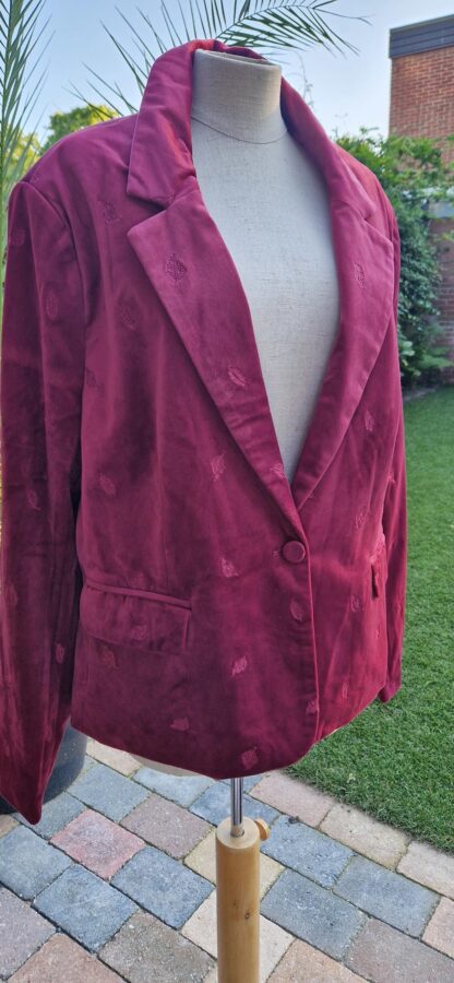 44 - Geisha velours blazer cerise (1025bak)