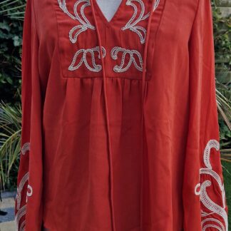 S - Vero Moda top terra met borduursel (1025bak)