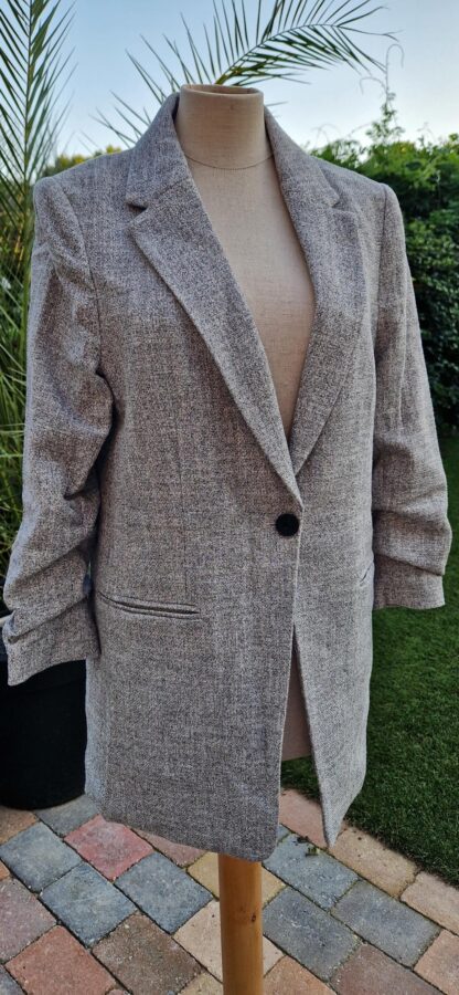 XS - H&M blazer met 3/4 mouw grijs (1025bak)