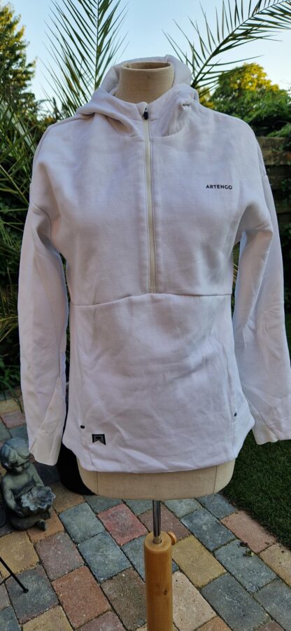 38 - Artengo hoodie sport wit (1025bak)
