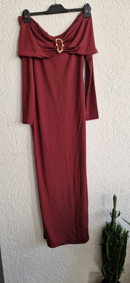 XS/34 - Shein maxi feestjurk wijnrood (1025did) - Afbeelding 2