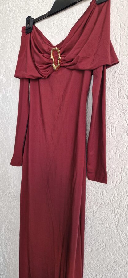 XS/34 - Shein maxi feestjurk wijnrood (1025did) - Afbeelding 5