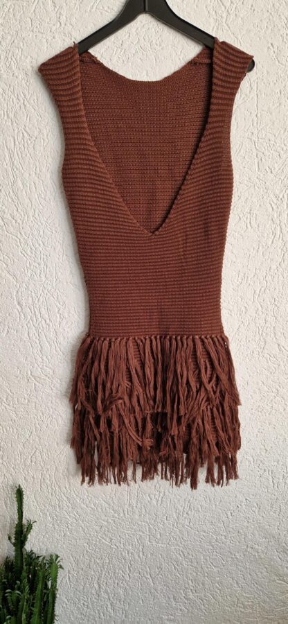 XS - Musera jurkje gebreid bruin (1025did5) - Afbeelding 3