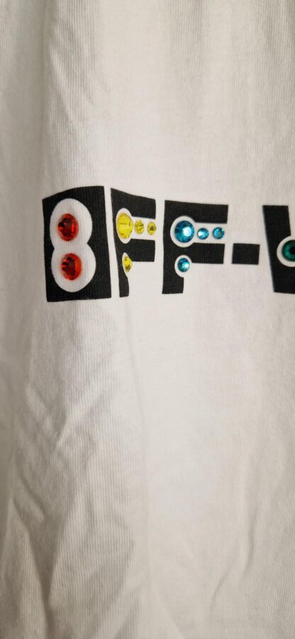 XS - Off-White shirt wit print met steentjes (1025did5) - Afbeelding 3