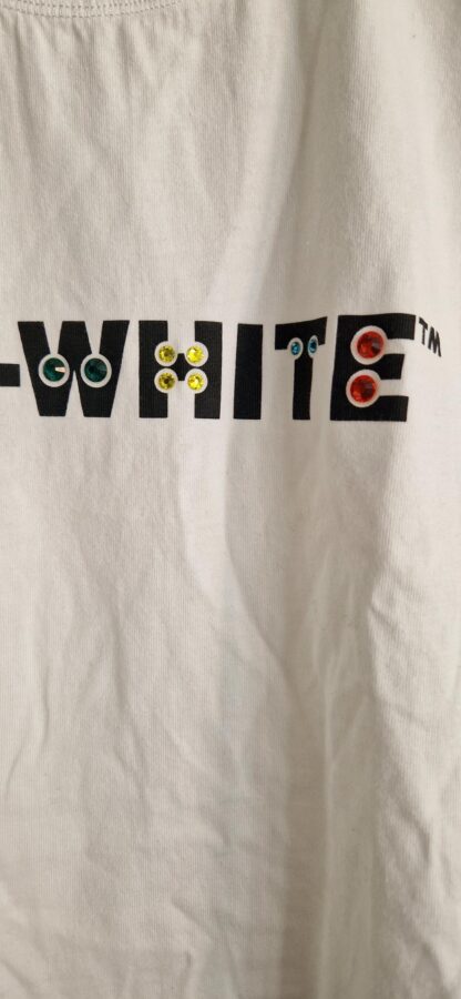 XS - Off-White shirt wit print met steentjes (1025did5) - Afbeelding 4