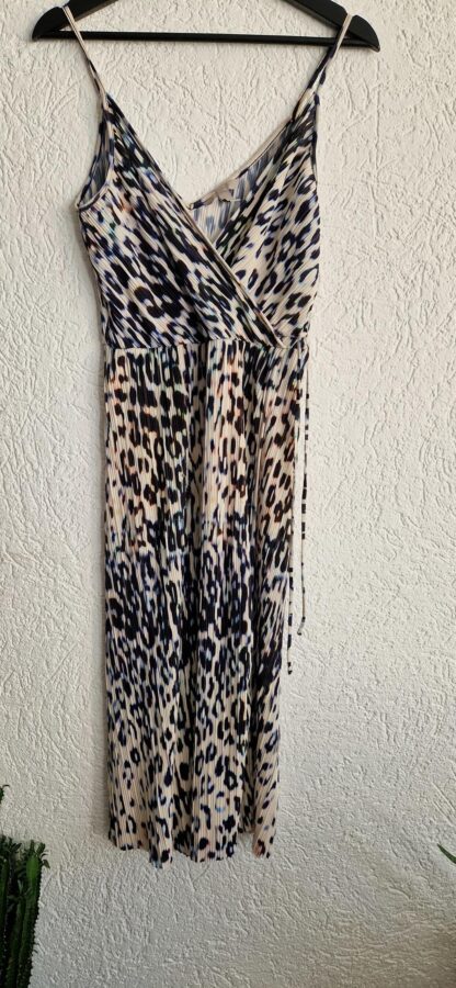 S - H&M jurk print in ecru paars lila (1025did5)
