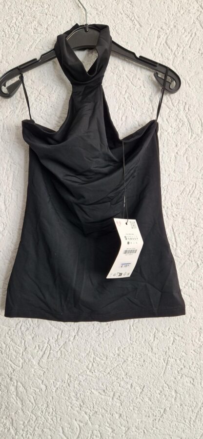 S - Zara top col zwart nieuw (1025did5)