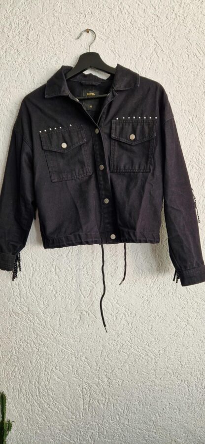 XS - Seven Sisters denim zwart jack (1025did2) - Afbeelding 2