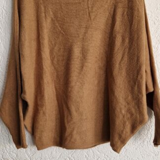 L - Vleermuismouw trui cognac (1025did5)