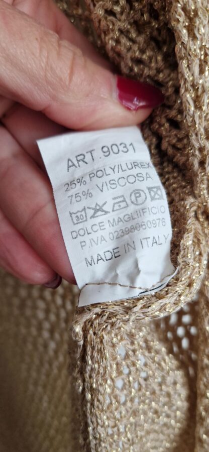 S/L - Goudkleurig openbewerkt lang vest (1025vi) - Afbeelding 5