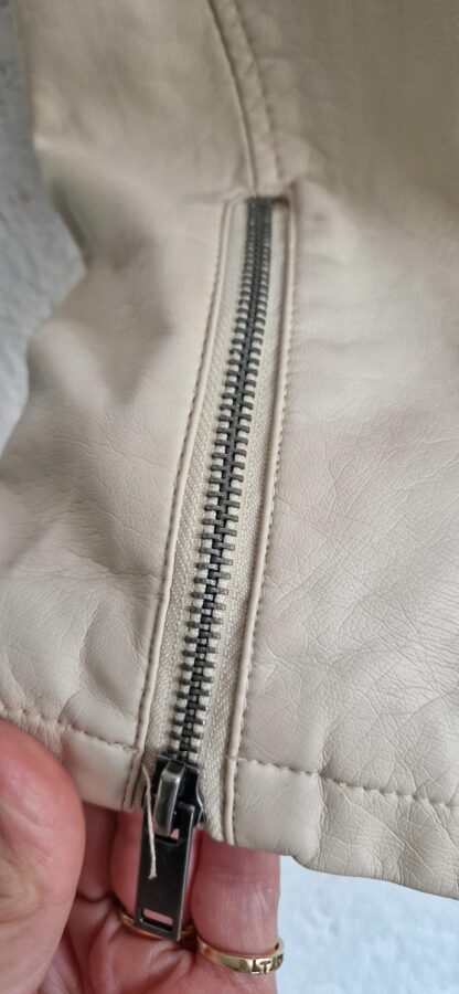 M - Costes vegan leren jasje beige (1025vi) - Afbeelding 3