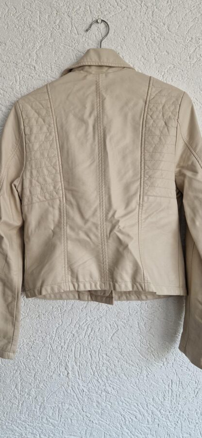 M - Costes vegan leren jasje beige (1025vi) - Afbeelding 5