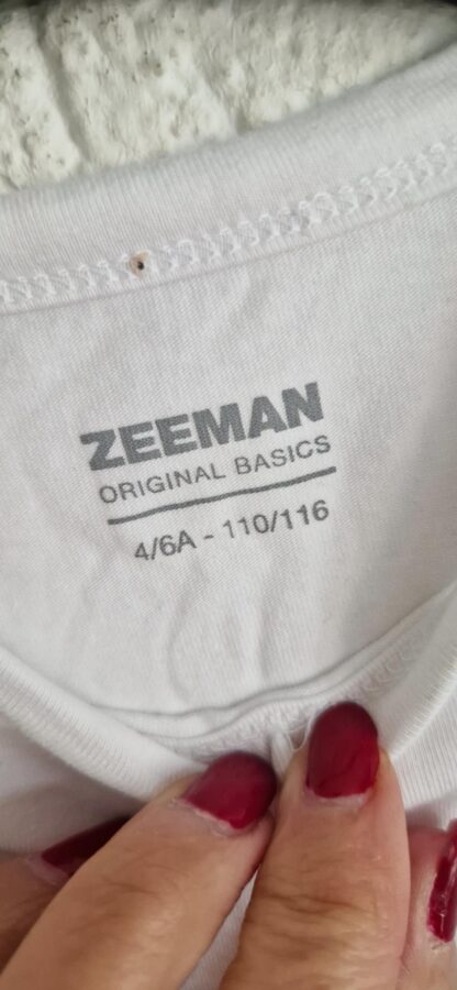 110 116 - Zeeman basic wit shirt (1025jac) - Afbeelding 3
