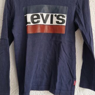 128 - Levi's shirt blauw print (1025jac)