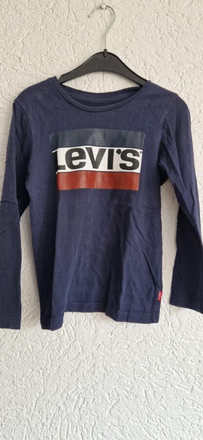 128 - Levi's shirt blauw print (1025jac)