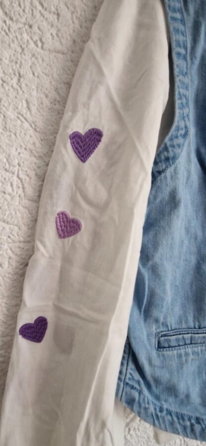 146 152 WE tuniek wit met jeansgilet (1025jac) - Afbeelding 3