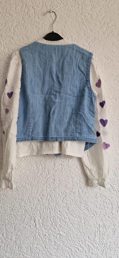 146 152 WE tuniek wit met jeansgilet (1025jac) - Afbeelding 6