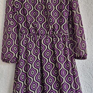 134 140 - Europe Kids jurk paarse print (1025jac)