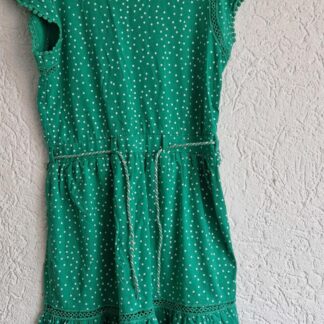140 146 - Persival groen witte stippen jurk (1025jac)