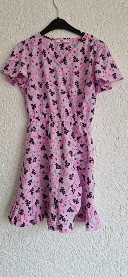 134 140 - WE jurk roze bloementjes (1025jac) - Afbeelding 3