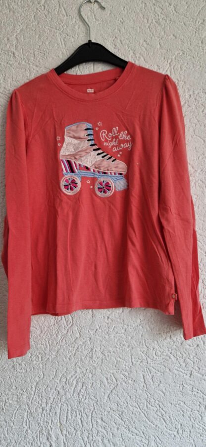134 140 - WE shirt roze rollerskate (1025jac)