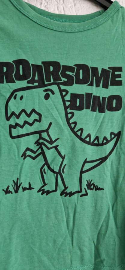 110 116 - H&M shirt groen dino (1025jac) - Afbeelding 3