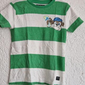 116 122 - Unlocked shirt strepen groen wit (1025jac)