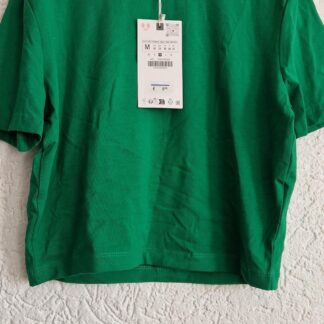 M - Zara shirt groen cropped nieuw (1125did1)