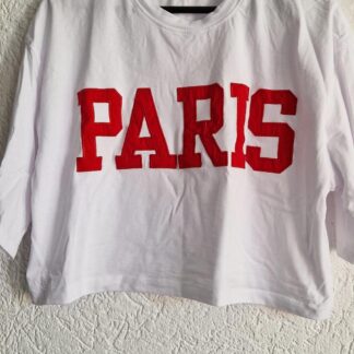 S - Zara shirt wit rood Paris (1125did2)