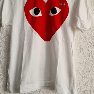 S - Play comme des garçons wit shirt rood hart (1125did2)