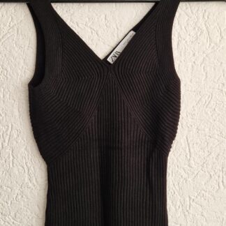 S - Zara top knitwear zwart (1125did5)