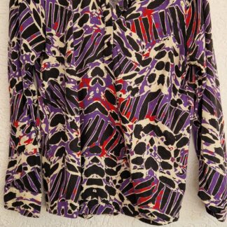 M - Les Copines blouse paars zwart (1125did3)