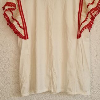 S/M - Mitica & Co shirt wit met broderie mouw (1125did3)