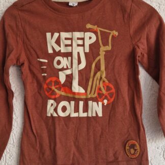 092 - Zeeman shirt bruin print nieuw (1125nat)