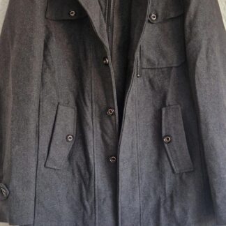 XL - Grijze coat met wol als nieuw (1125nat)