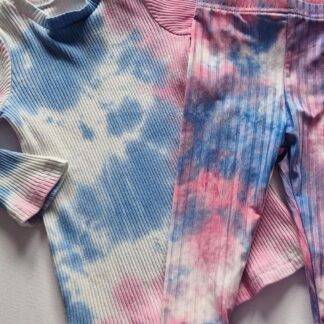 074 - Shein setje roze blauw batik (1125gro)